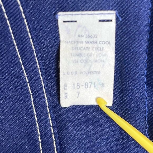 Vintage 70s Jerell of Texas Blue Sleeveless Jumpsuit Jacket Women Size 7 Western - Picture 13 of 16